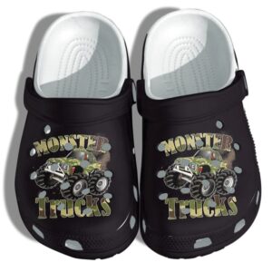 Monster Trucks Shoes Crocs Clog For Boys Men  Camo Truck Car Trucker Birthday Gift For Son Father Day